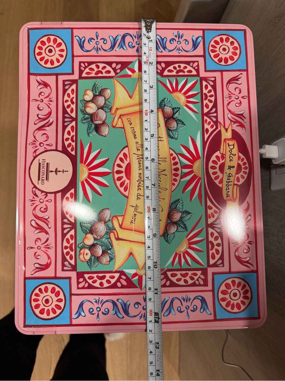 Dolce & Gabbana Pink and Blue Decorative Tin with Fruit Motif